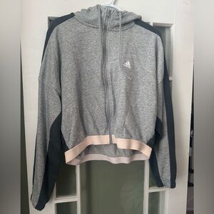 Adidas Grey Zip Up Sweater